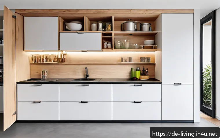 리빙코디네이터 인터뷰 질문 및 답변 - A modern small apartment interior showcasing a clever storage solution: a narrow custom-built cabine...